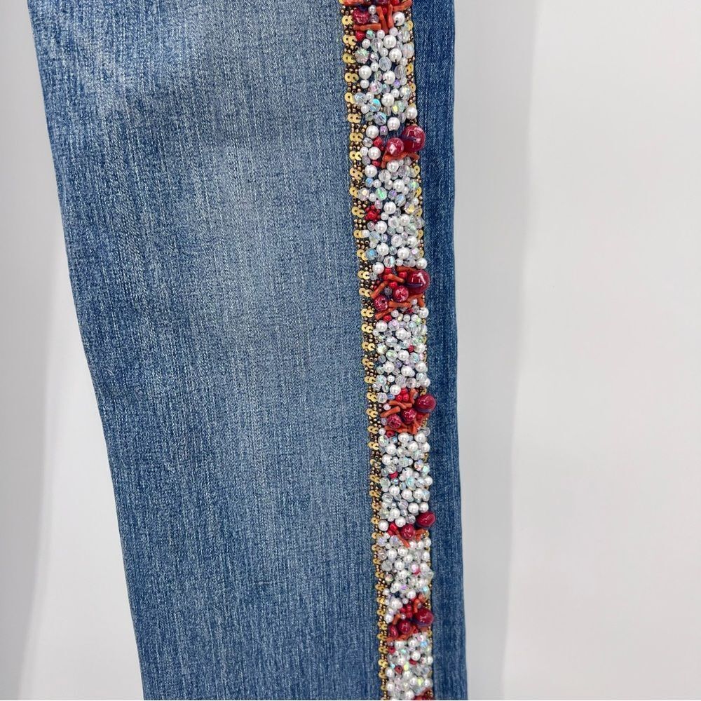 Allen B Jeans Denim Embroidered Blue New - Picture 9 of 13